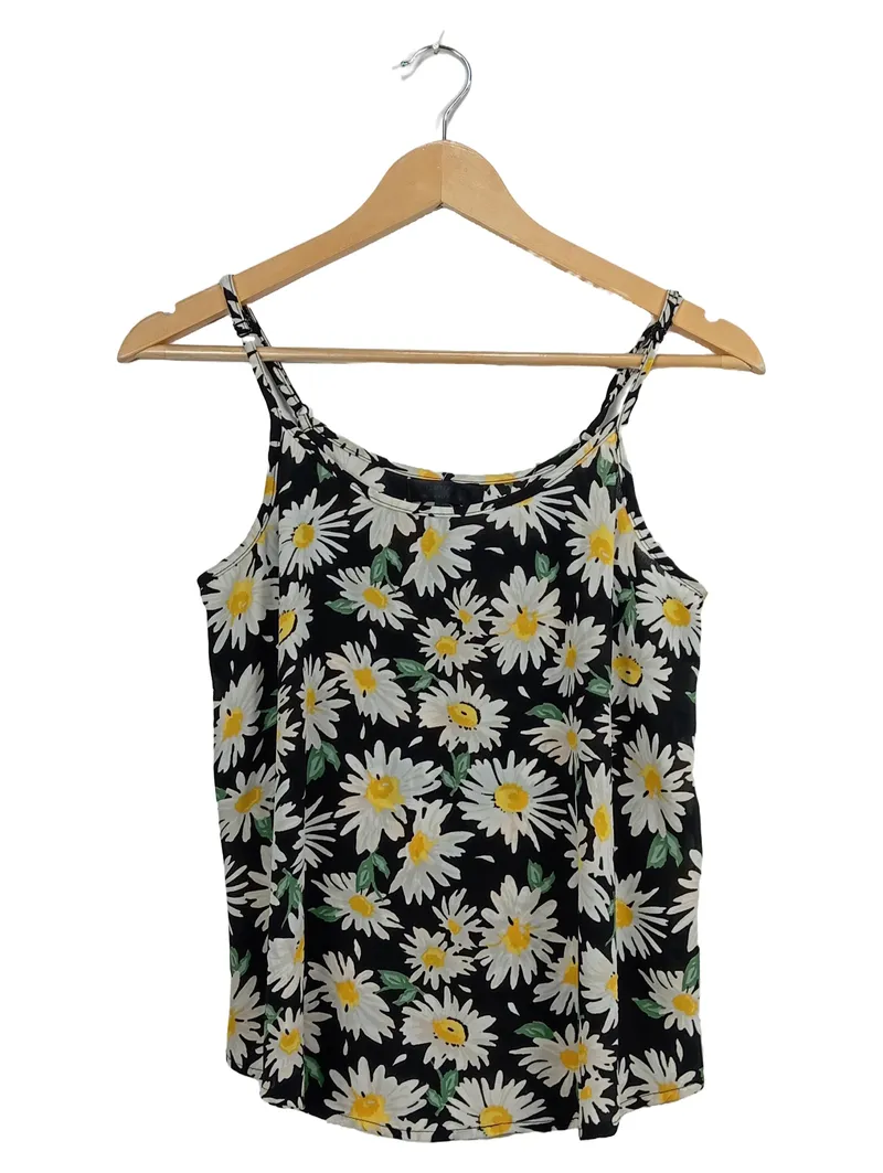 Cotton On Top Camisole Damen Gr. 34/XS Schwarz Blumenmuster Sommer Trägertop 1
