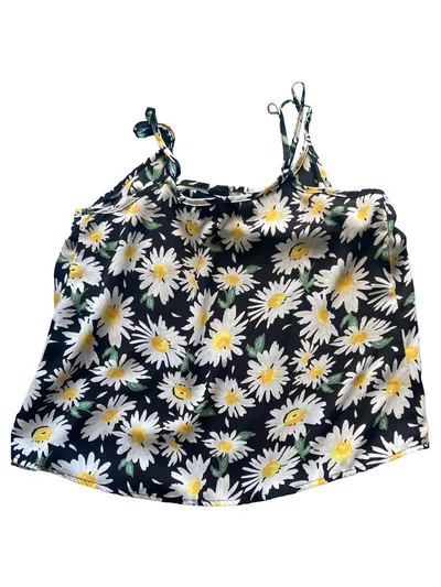 Cotton On Top Camisole Damen Gr. 34/XS Schwarz Blumenmuster Sommer Trägertop