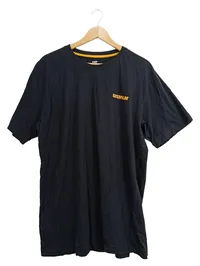 CAT Caterpillar T-Shirt Herren XXL Schwarz Logo Baumwolle Casual 1