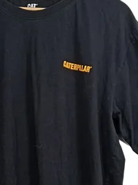 CAT Caterpillar T-Shirt Herren XXL Schwarz Logo Baumwolle Casual 3