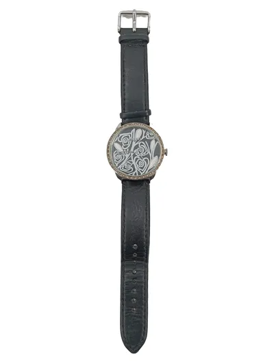 FOSSIL Damen Armbanduhr Schwarz Leder Elegant Strass ES-2759111011