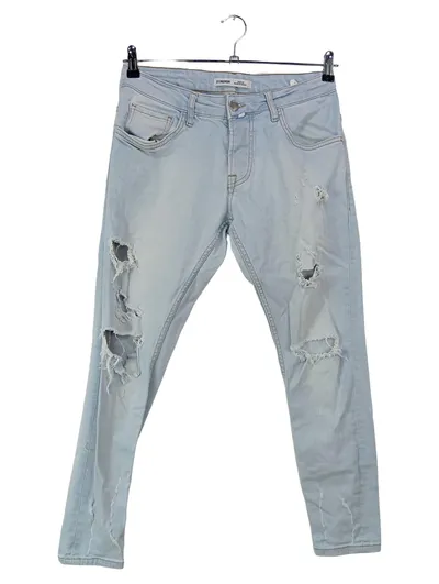 2Y DNM Damen Destroyed Jeans W29/38/M Blau Casual Ripped Denim Hose