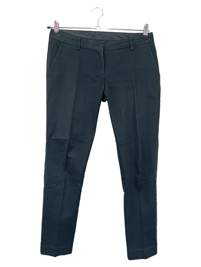 ASPESI Damen Anzughose Gr. 40 L Schwarz Business Elegant Baumwolle Elasthan