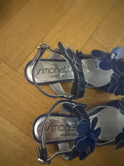 Simonetta Mädchen Sandalen Gr. 29 Blau Lackleder Blumen Elegant