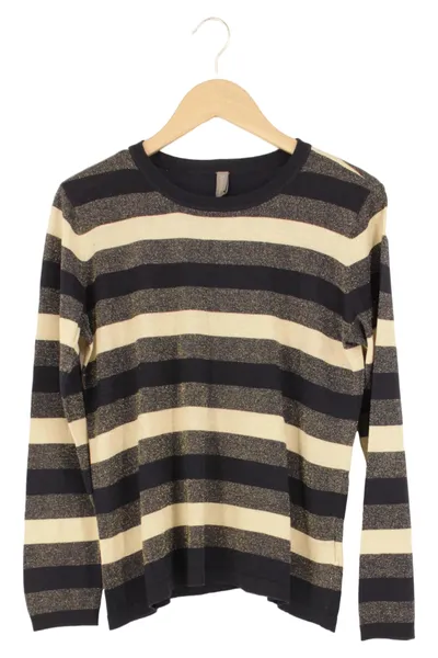 CULTURE Damen Pullover Gr. 40/L Mehrfarbig Gestreift Casual Modern Langarm