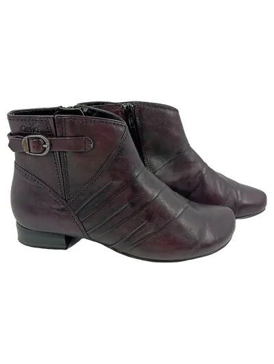 Caprice Damen Stiefelette Gr. 37.5 Rot Leder Klassisch Elegant