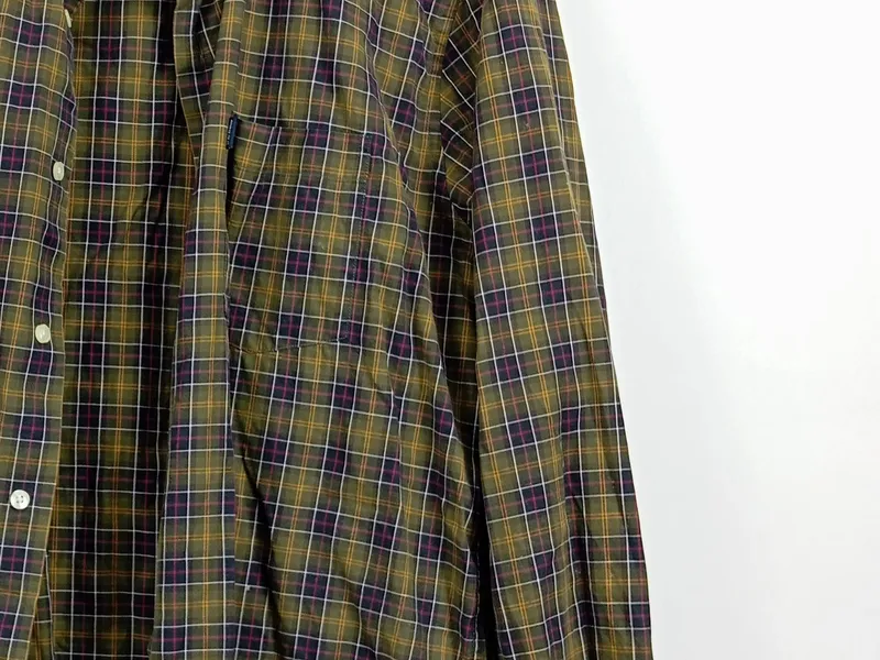 Barbour Herren Freizeithemd Kariert Grün Größe 42/XS Baumwolle Casual 4