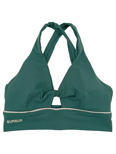 BUMBUM Damen Sport BH XS Grün Sportlich Bustier Fitness Top