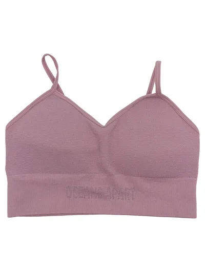 OCEANS APART Sport BH Damen XS Rosa Rippstrick Logo