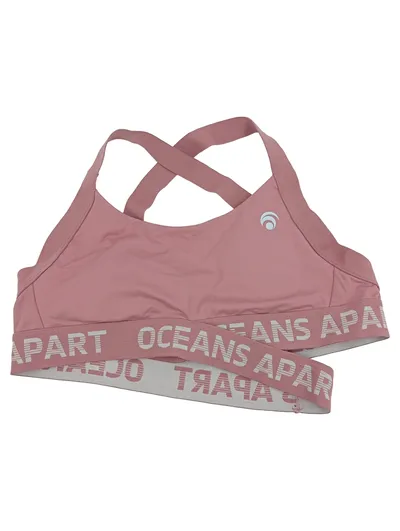 OCEANS APART Sport BH Damen S Rosa Sportlich Logo-Print Bustier Top