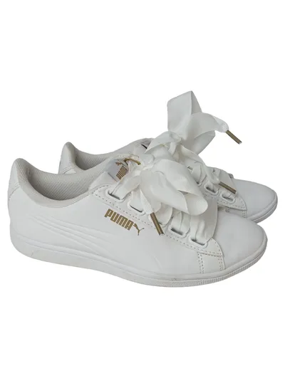 PUMA Damen Sneaker low weiß Gr. 35.5 Logo Streetwear Sportlich Freizeit