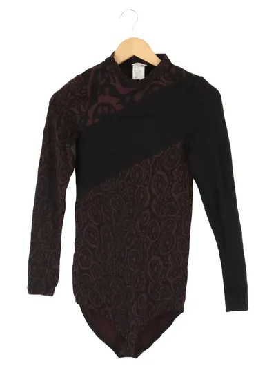 WOLFORD Damen Body Gr. 36/S Schwarz Elegant Langarm Grafisches Muster