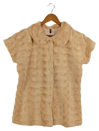 Lavelle Damen Fellweste Beige Gr. 40/L Strukturmuster Elegant Casual 1