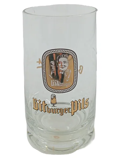 Bitburger Pils Bierglas Sammlerglas Vintage Logo 0,2L Transparent