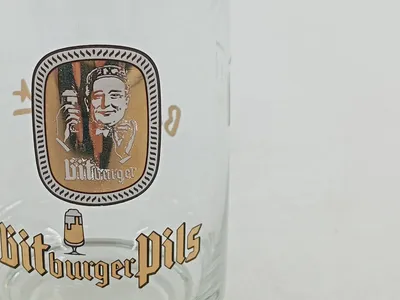 Bitburger Pils Bierglas Sammlerglas Vintage Logo 0,2L Transparent