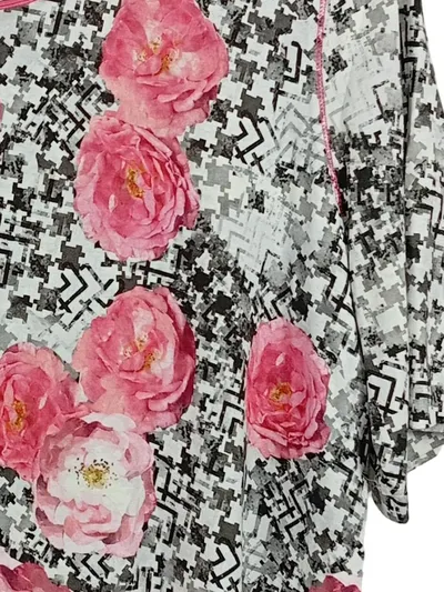 Sommermann Damen T-Shirt Gr. 46 Blumenmuster Rosa Grau Viskose