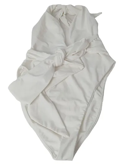 TULAROSA Damen Badeanzug Gr. S Weiß Feminin mit Schleife