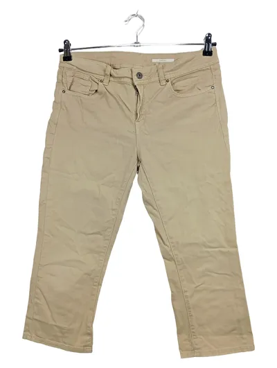 edc by Esprit Damen Capri Stoffhose Beige Gr. 38 W29 Baumwolle