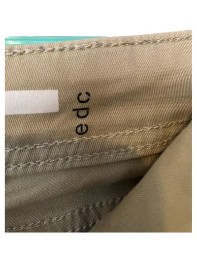 edc by Esprit Damen Capri Stoffhose Beige Gr. 38 W29 Baumwolle