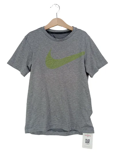 NIKE Kinder Sport Shirt T-Shirt Grau Gr. 128 Logo-Print