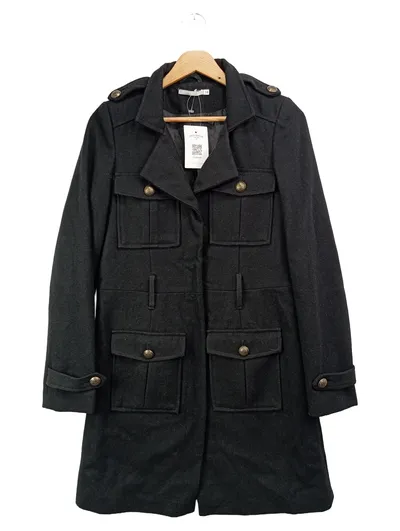 3SUISSES Trenchcoat Damen Gr. 36/S Schwarz Klassisch Elegant Wollmantel