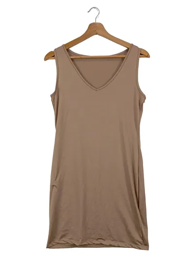 BREUNINGER Damen Unterkleid Gr. 36/S Beige Elegant Viskose Trägerkleid