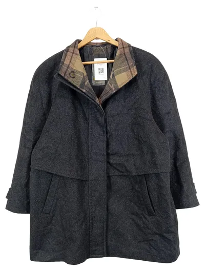 KIRSTEN Damen Winterjacke Gr. 42/L Grau Wolle Alpaka Klassisch Elegant