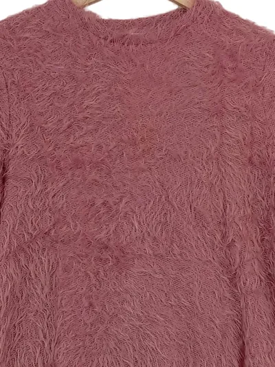 Mango Damen Pullover Rosa Gr. M Casual Langarm Strukturmuster
