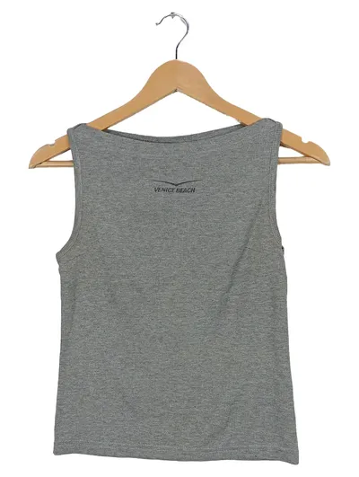Venice Beach Damen Top Rippstrick Ärmellos Freizeit Sport Grau S 36