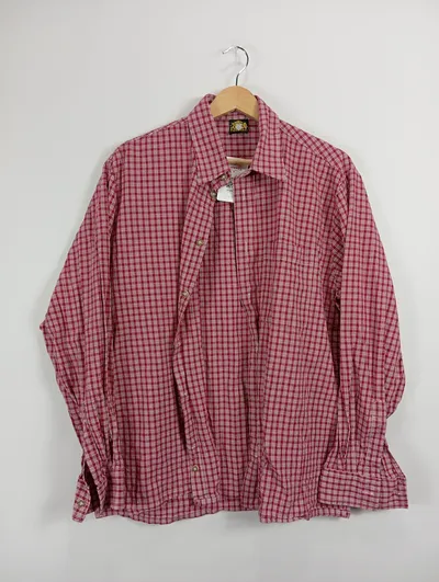 Hammerschmid Herren Freizeithemd Gr. 40 Rot Kariert Baumwolle