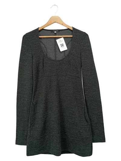 PATRIZIA PEPE Strickkleid Damen Gr. 42/XL Grau Klassisch Elegant Wolle