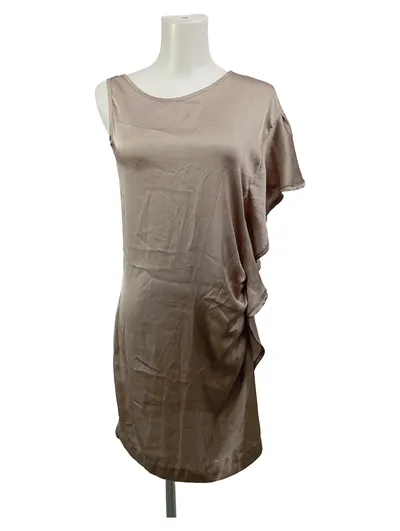 PATRIZIA PEPE Cocktailkleid Damen 42/XL Beige Elegant Raffungen Cut-Out