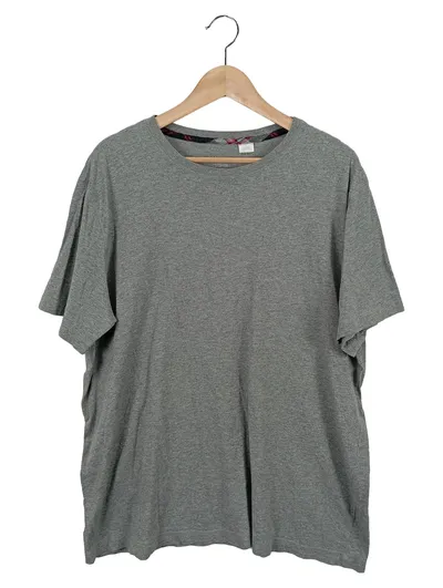 LANDS' END Herren T-Shirt Basic Grau Gr. 52/L Baumwolle Kurzarm