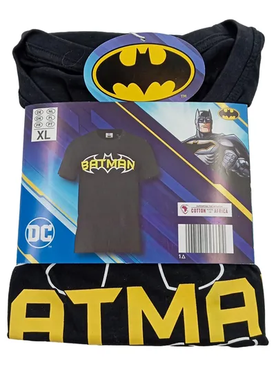 DC Batman Herren T-Shirt Schwarz Gr. 52/XL Logo-Print Kurzarm