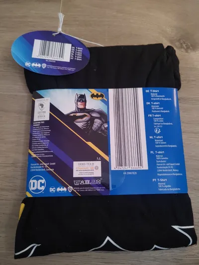 DC Batman Herren T-Shirt Schwarz Gr. 52/XL Logo-Print Kurzarm