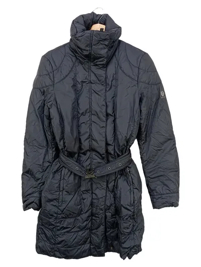 BELSTAFF Damen Steppmantel Schwarz Gr. 40 L Klassisch Elegant Outdoor Kapuze