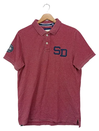 SUPERDRY Herren Poloshirt Rot XL/42 Casual Preppy Kurzarm