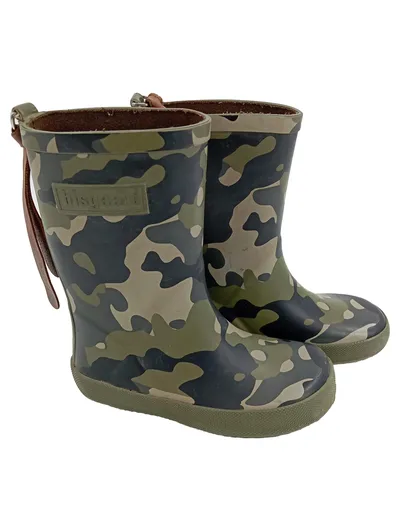 BISGAARD Kinder Gummistiefel Gr. 26 Grün Camouflage Outdoor Regenstiefel