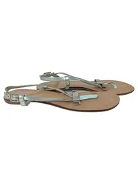 CHARLES & KEITH Sandalen Damen Gr. 37 Grün Minimalistisch Modern Schleife 1