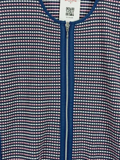 RABE Damen Strickjacke Gr. 46 Blau Rosa Gestreift Reißverschluss