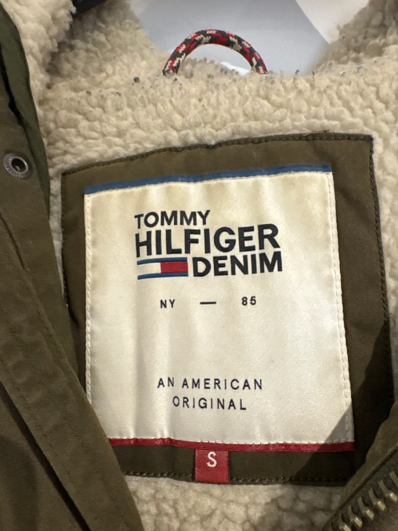 Tommy Hilfiger Denim Herren Parka Jacke Gr. S Oliv Fellkapuze Winterjacke 7