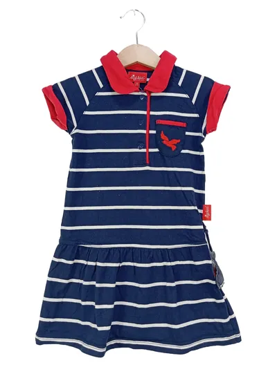 SIGIKID Sommerkleid Gr. 110 Blau Gestreift Maritim Baumwolle Mädchen