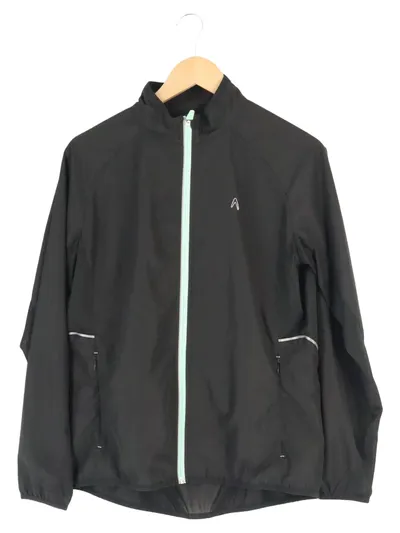 BOOMERANG Damen Trainingsjacke Gr. 40/M Schwarz Sportlich Laufjacke