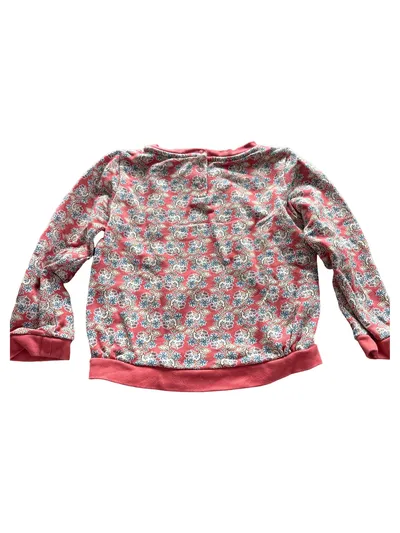 Sergent Major Mädchen Pullover Langarm Gr. 116 Rosa Blumen Pailletten Baumwolle