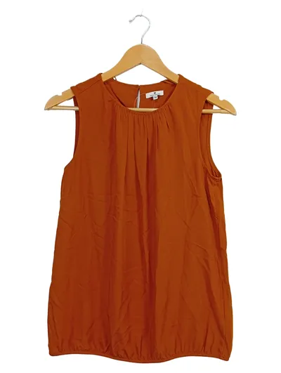 Tom Tailor Damen Bluse Top ärmellos Gr. 34/XS Orange Viskose