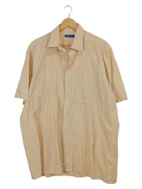 Alpenland Herren Freizeithemd Kurzarm Gr. 44 Beige Casual Hemd 1