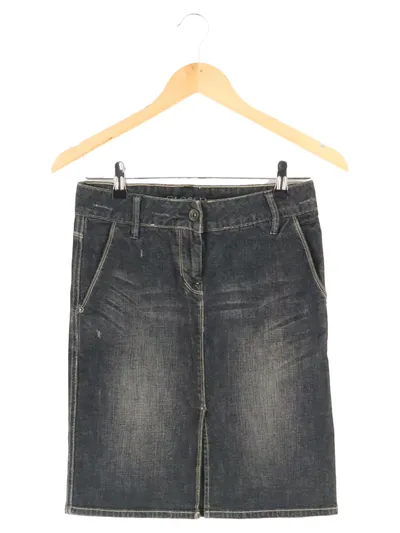 CLOSED Jeansrock Damen Grau L Midirock Baumwolle Casual 50cm