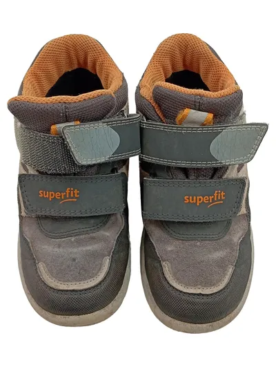 Superfit Lauflernschuhe Kinder Gr. 28 Grau Orange Klettverschluss