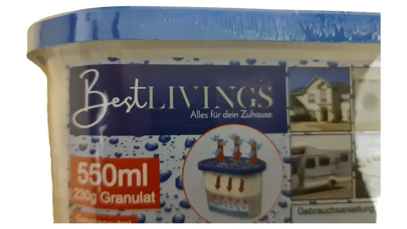 Bestlivings Luftentfeuchter Granulat 550ml gegen Schimmel und Feuchtigkeit Blau 5
