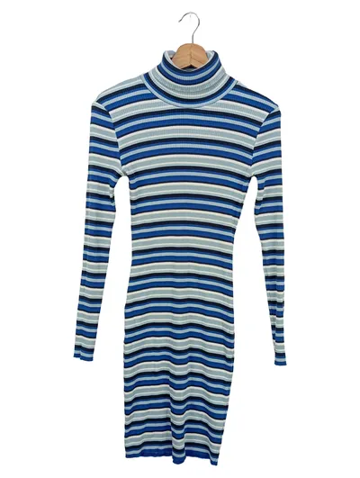 2NDDAY Damen Strickkleid Rollkragen Gestreift Baumwolle 34/XS Mehrfarbig